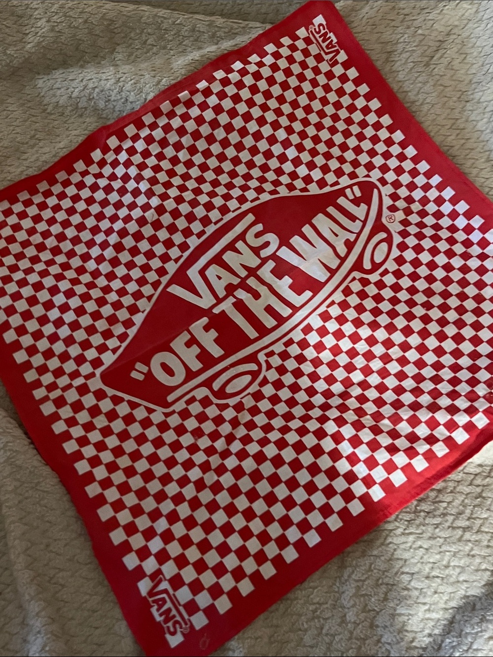 Vans Red and White Checker 'Off The Wall' Bandana
